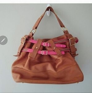 RARE Rebecca minkoff Devote tan pink leather tote purse